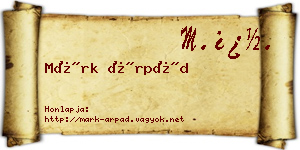 Márk Árpád névjegykártya